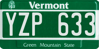 VT license plate YZP633