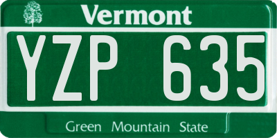 VT license plate YZP635