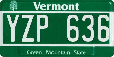VT license plate YZP636