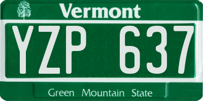 VT license plate YZP637