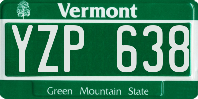 VT license plate YZP638