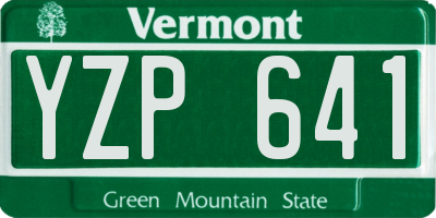 VT license plate YZP641