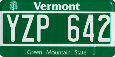 VT license plate YZP642