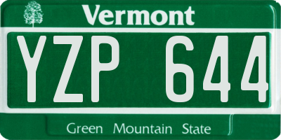 VT license plate YZP644