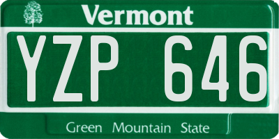 VT license plate YZP646