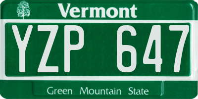 VT license plate YZP647