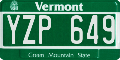 VT license plate YZP649