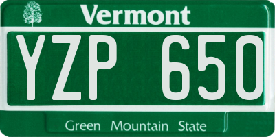 VT license plate YZP650
