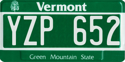 VT license plate YZP652