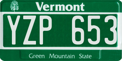 VT license plate YZP653