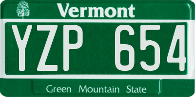 VT license plate YZP654