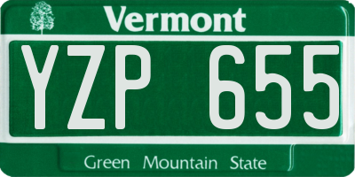 VT license plate YZP655