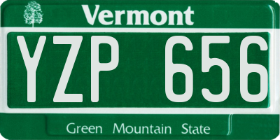 VT license plate YZP656
