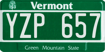 VT license plate YZP657