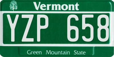 VT license plate YZP658