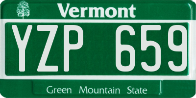 VT license plate YZP659