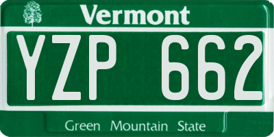 VT license plate YZP662