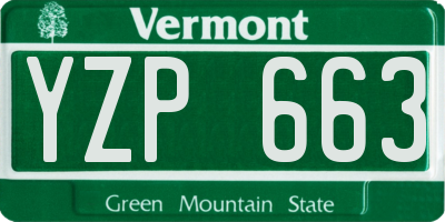 VT license plate YZP663
