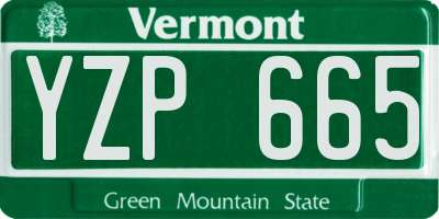 VT license plate YZP665