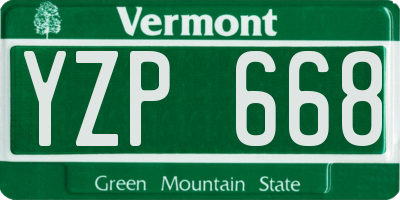 VT license plate YZP668