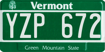 VT license plate YZP672