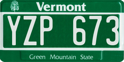 VT license plate YZP673