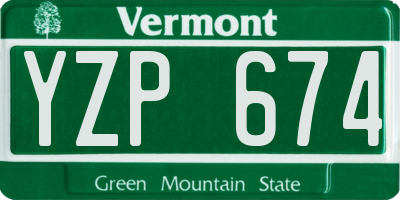 VT license plate YZP674