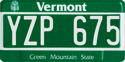 VT license plate YZP675