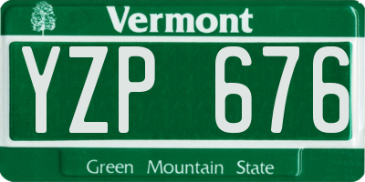 VT license plate YZP676