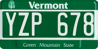 VT license plate YZP678