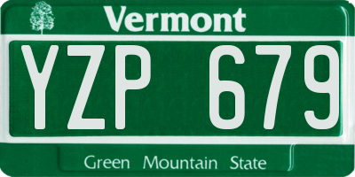 VT license plate YZP679
