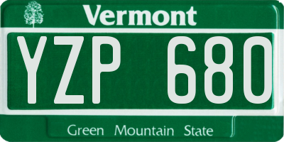 VT license plate YZP680