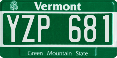 VT license plate YZP681