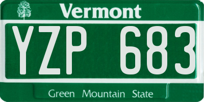 VT license plate YZP683