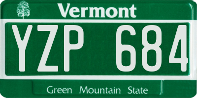 VT license plate YZP684