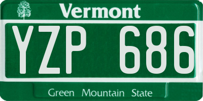 VT license plate YZP686