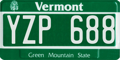 VT license plate YZP688
