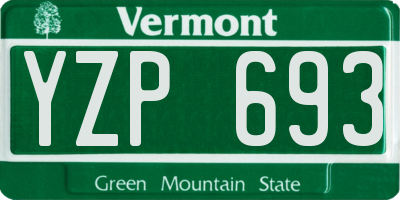 VT license plate YZP693