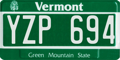 VT license plate YZP694