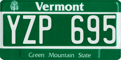 VT license plate YZP695