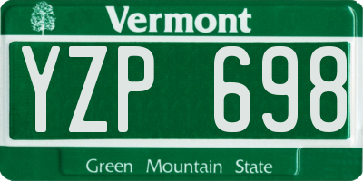 VT license plate YZP698