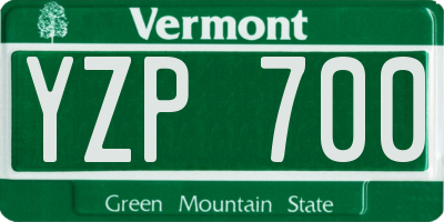 VT license plate YZP700