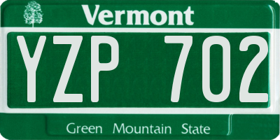VT license plate YZP702