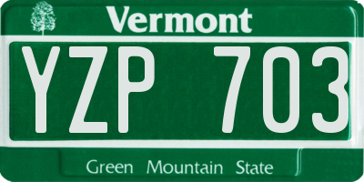 VT license plate YZP703