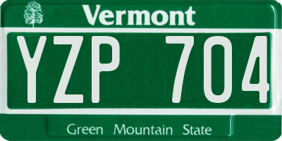 VT license plate YZP704