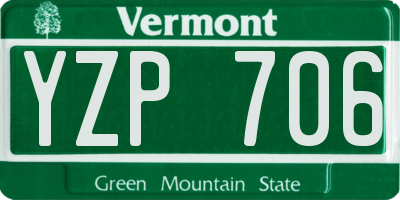 VT license plate YZP706