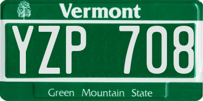 VT license plate YZP708