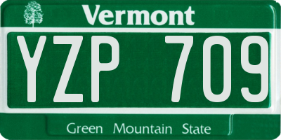 VT license plate YZP709