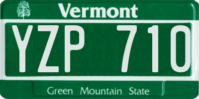 VT license plate YZP710