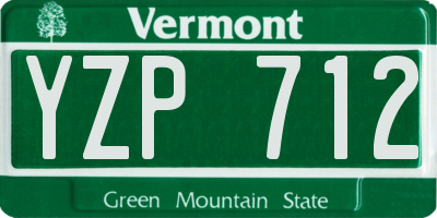VT license plate YZP712